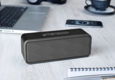 Wireless speaker on a table